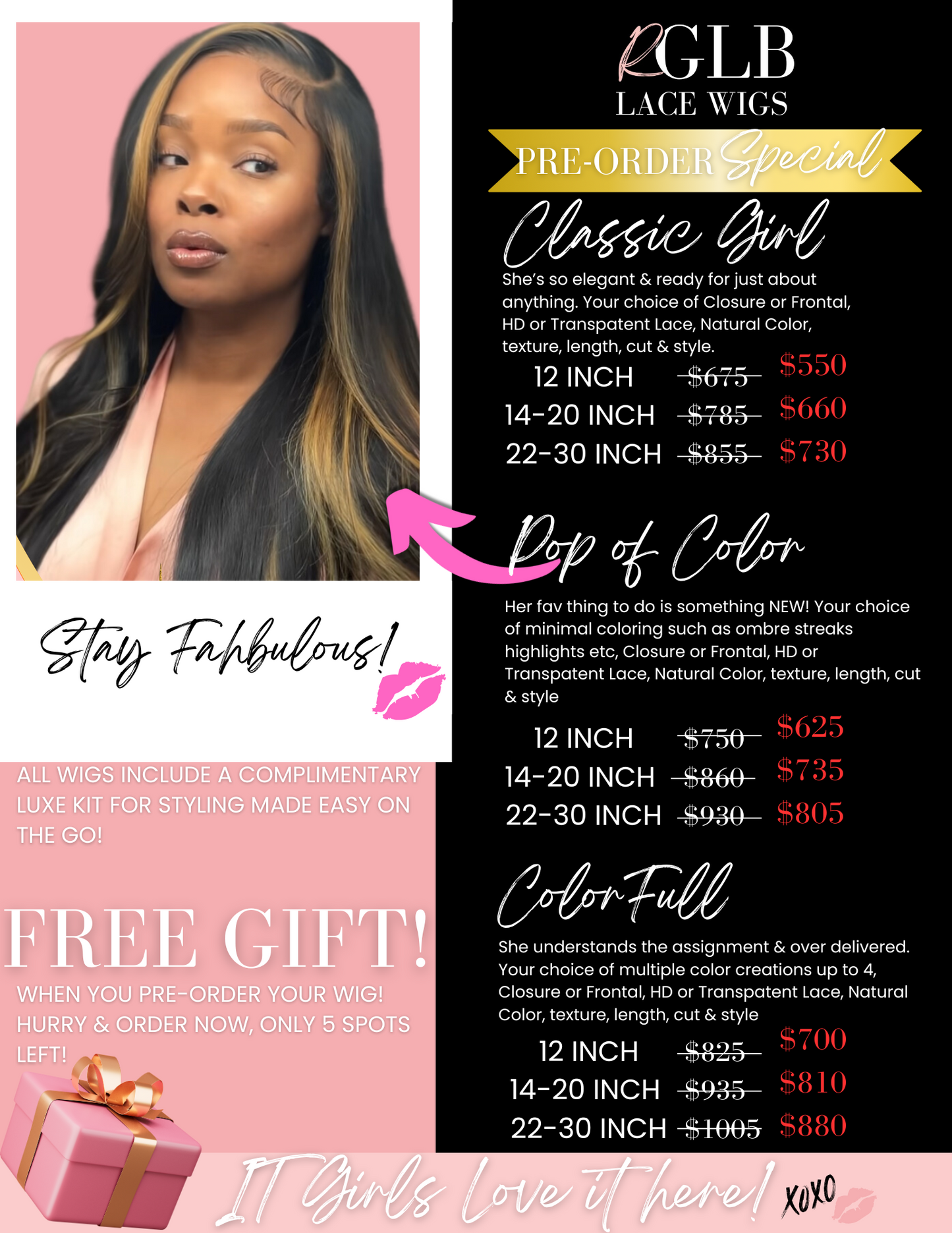 PRE-ORDER Color FULL Lace Wig SPECIAL